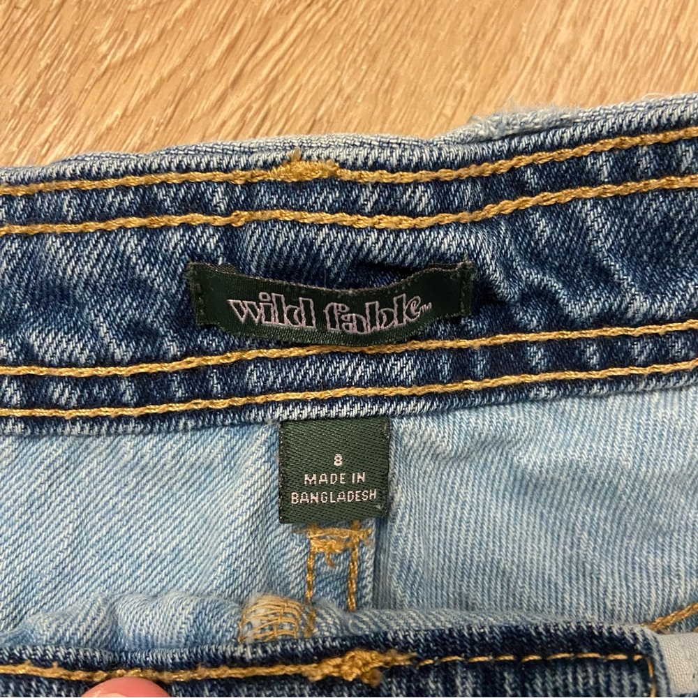 wild fable Patchwork Two-Tone Denim Jean Shorts - Light & Dark Blue - Picture 3 of 4